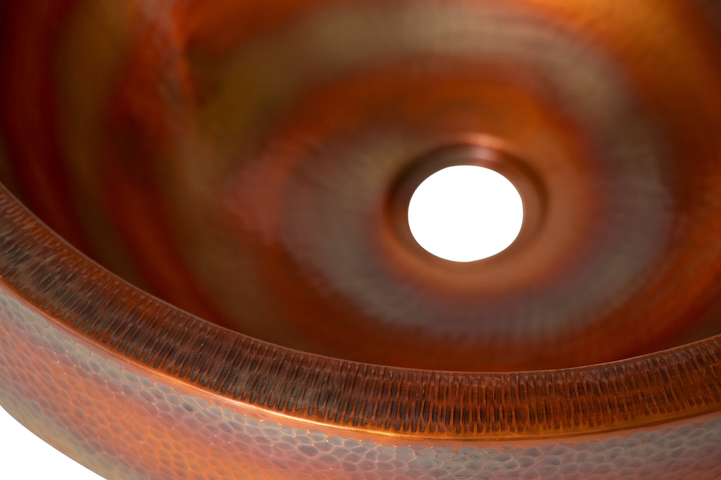 17" Round Apron Hammered Copper Bathroom Sink - Marsh and Manor Collective