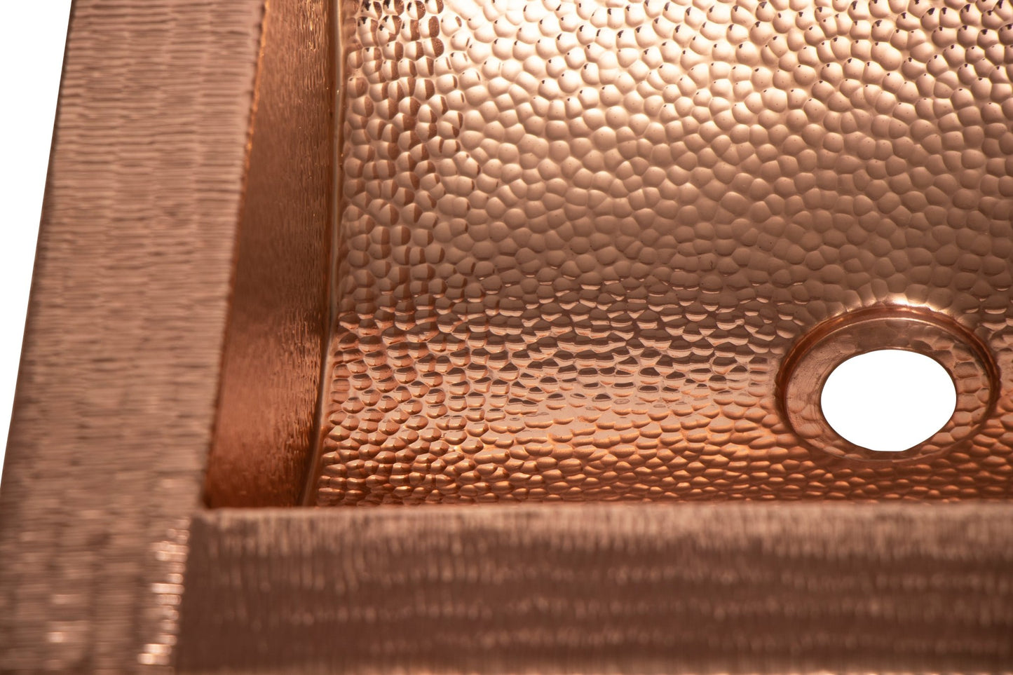 17" Square Apron Curved Bottom Hammered Copper Bathroom Sink - Marsh and Manor Collective