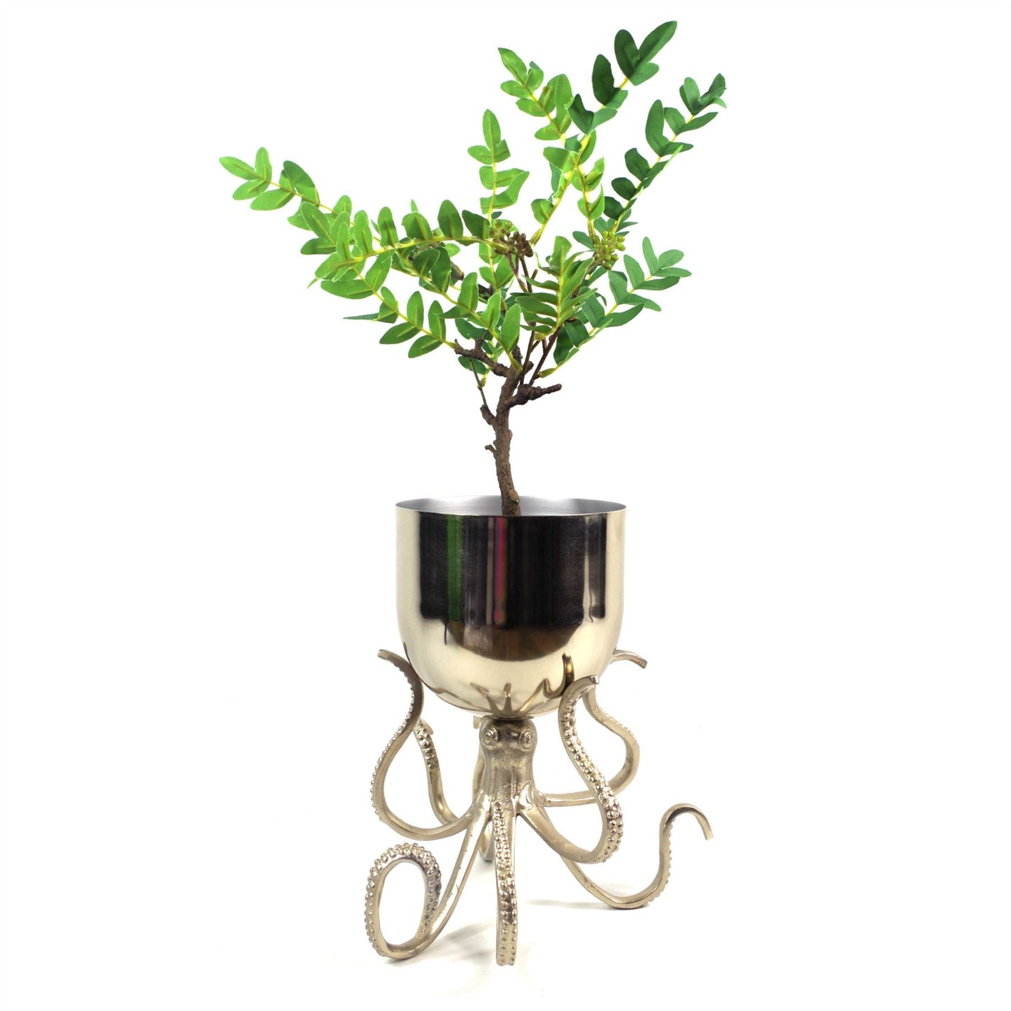 28cm Silver Metal Octopus Bowl Style Planter - Marsh and Manor Collective