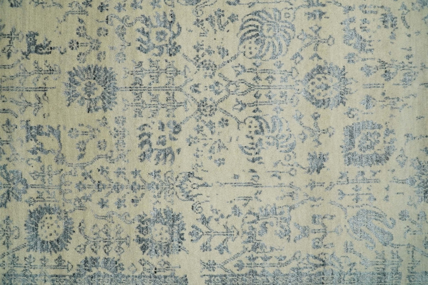 4x6 Fine Hand Knotted Beige and Gray Traditional Vintage Persian Style Antique Wool and Silk Rug | AGR14 - Marsh and Manor Collective