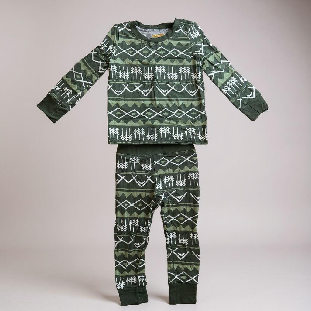 Green Mountain Bamboo PJ Set - Soft Kids Pajamas | Eco-Friendly Sleepwear