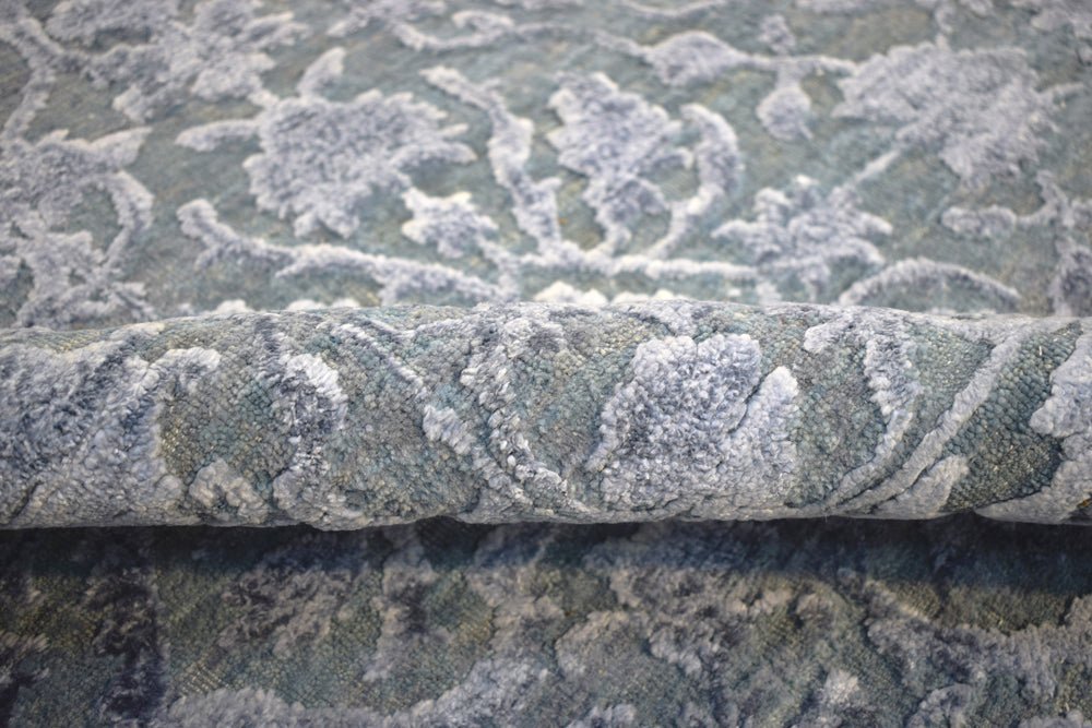 8'x10' Modern Hand made Hand - spun wool and Handspun Bamboo Silk Area Rug | The Rug Decor | TRD2021810 - Marsh and Manor Collective