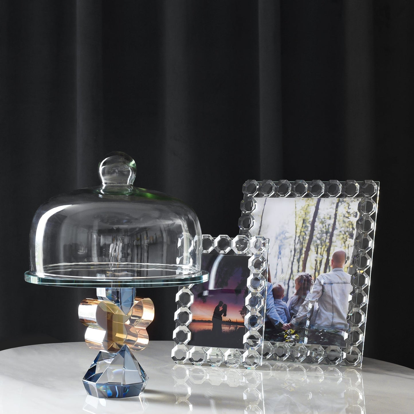 9” Butterfly Cake Plate in Aqua/Gold - Marsh and Manor Collective