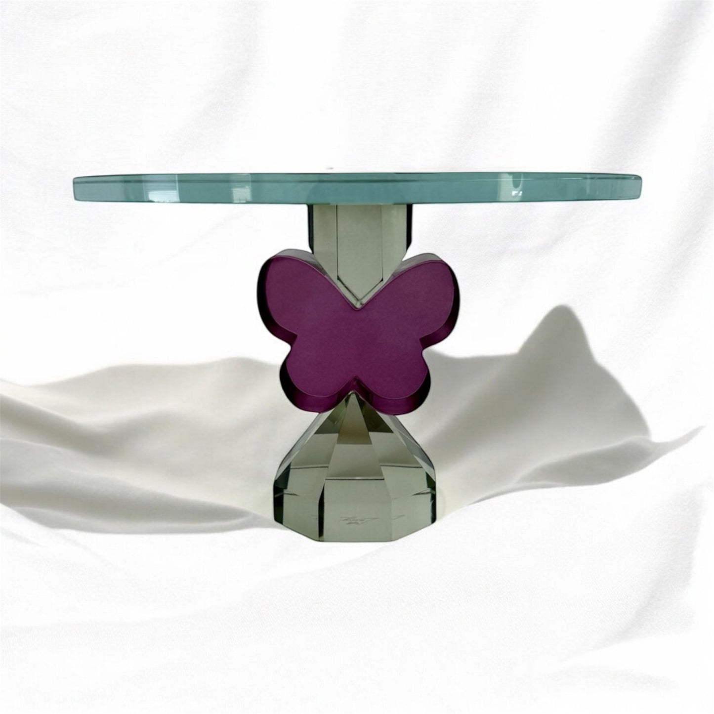 9” Butterfly Cake Plate in Plum/Green - Marsh and Manor Collective