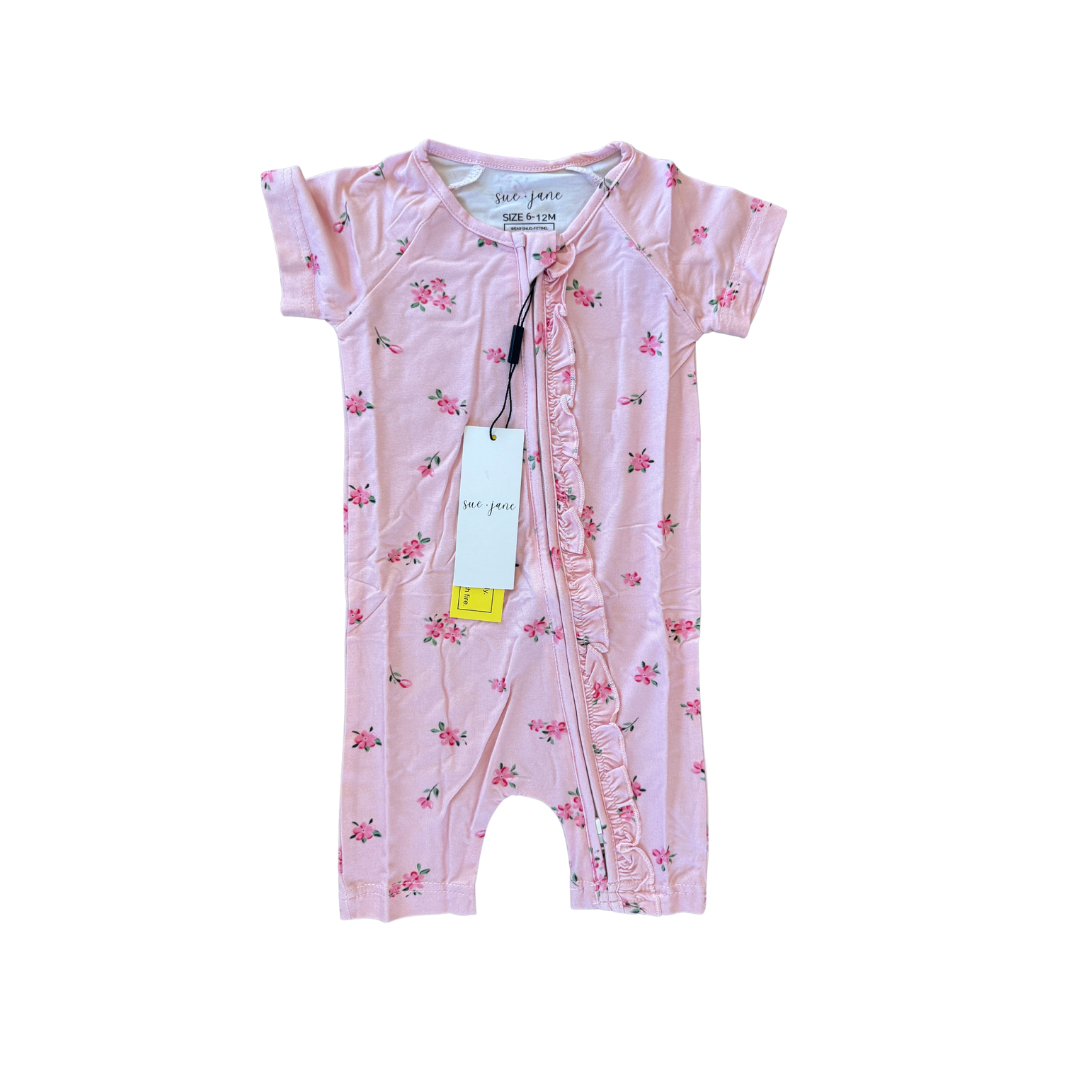 Dainty Floral Ruffle Bamboo Shorty