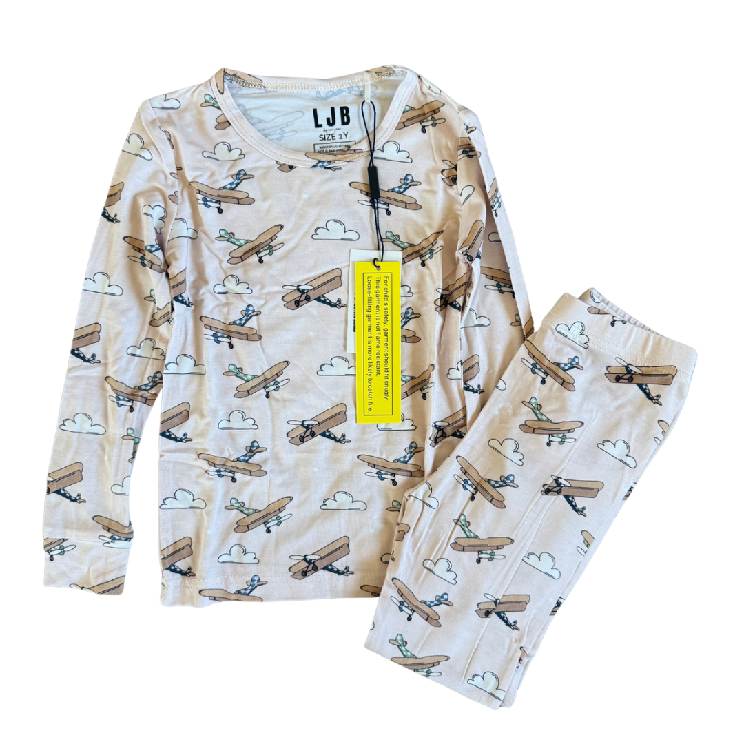 Vintage Airplanes Bamboo Pajamas