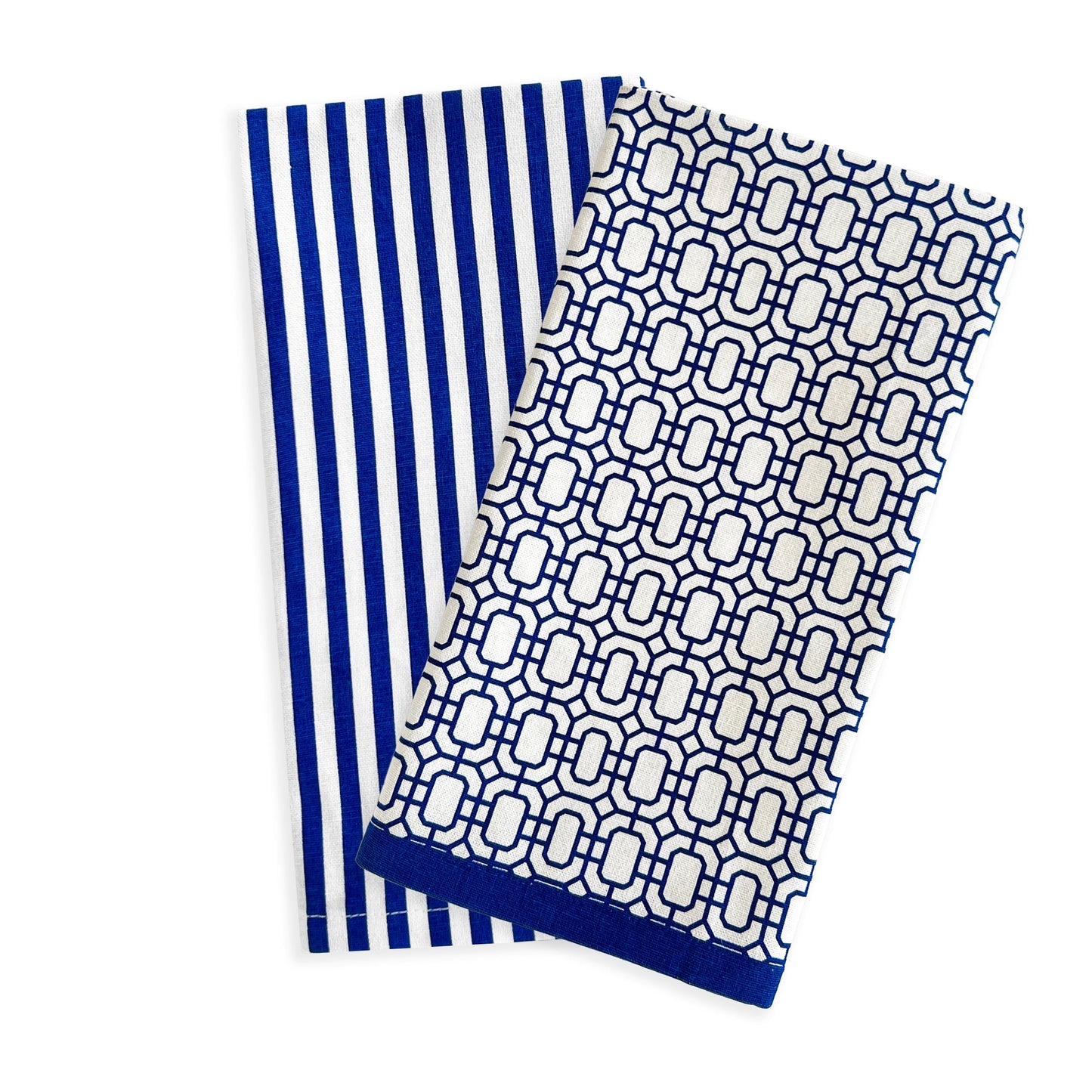 Newport Garden Gate & Pinstripe Kitchen Towels, Mixed Set of 2