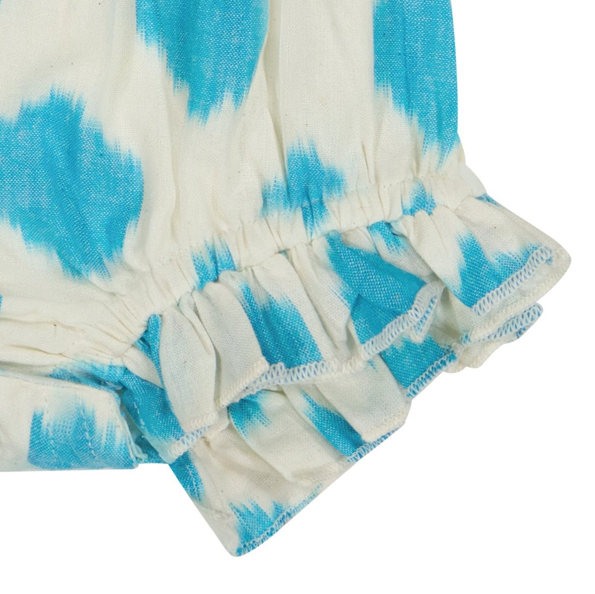 Chloe Baby Romper Cream Aqua Ikat