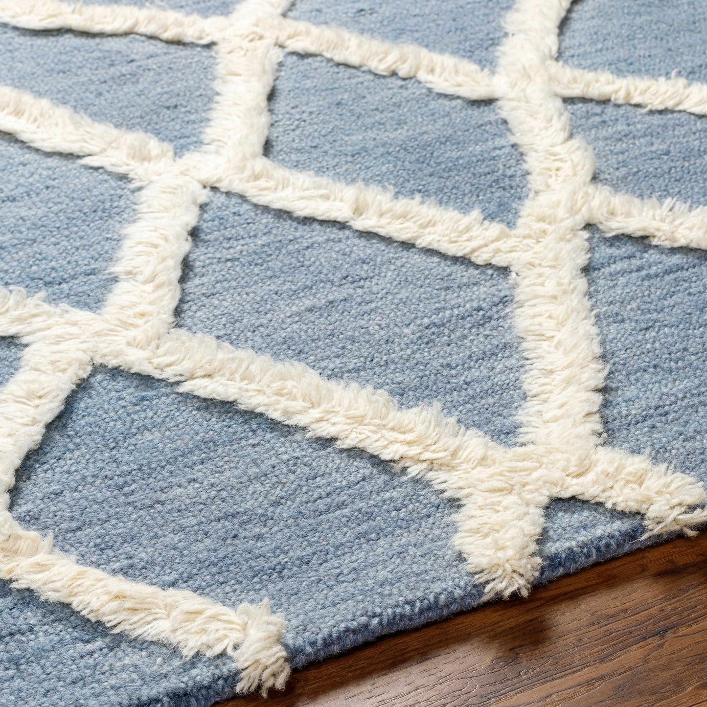 Adica Blue Wool Area Rug - Clearance - Marsh and Manor Collective
