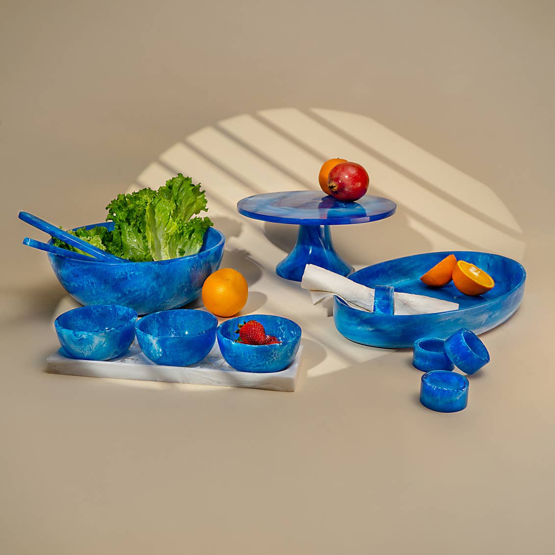 Radiant Resin 12" Salad Bowl - Blue