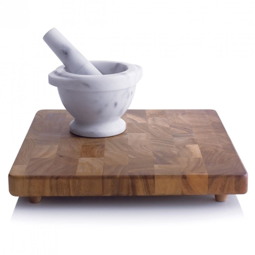 Bianco Carrara White Marble Mortar/Pestle Semi - Polished - Marsh and Manor Collective