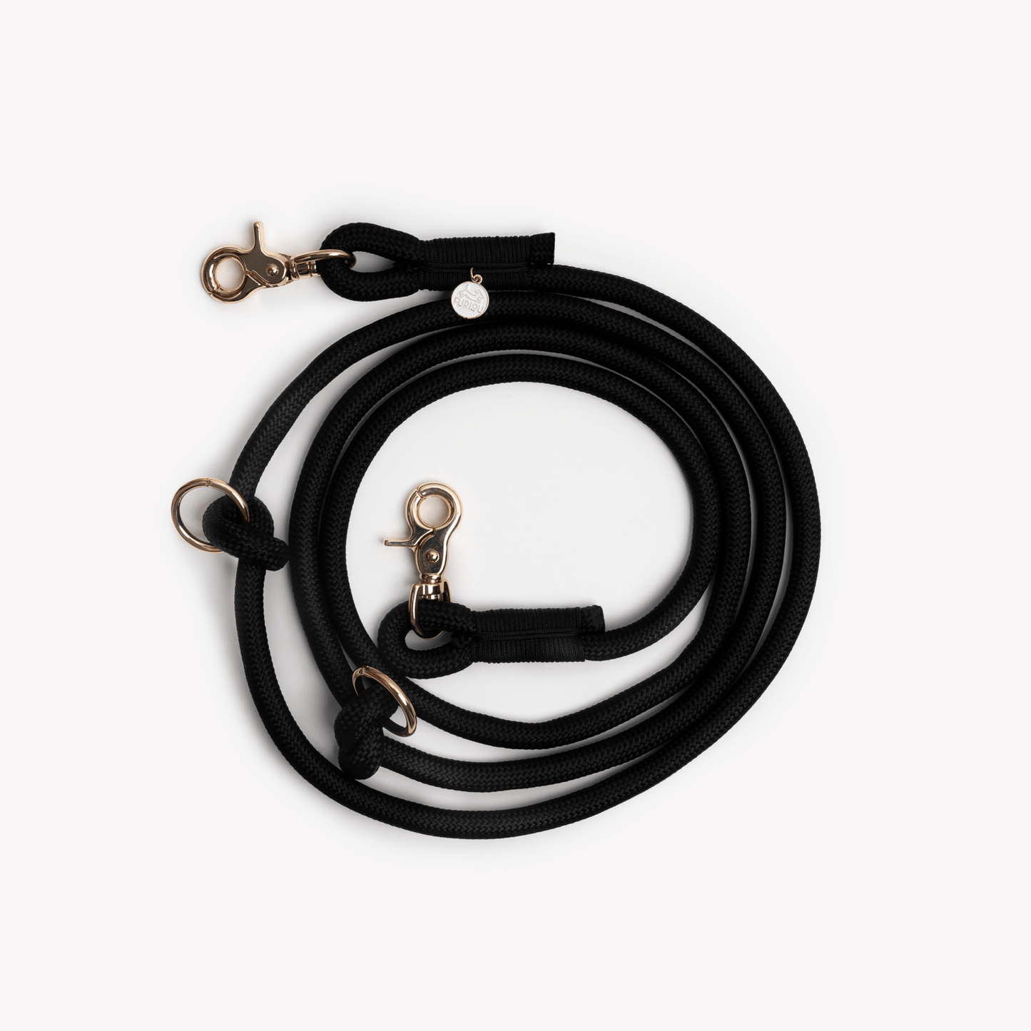 'Black' - Hands Free Braided Leash - Marsh and Manor Collective