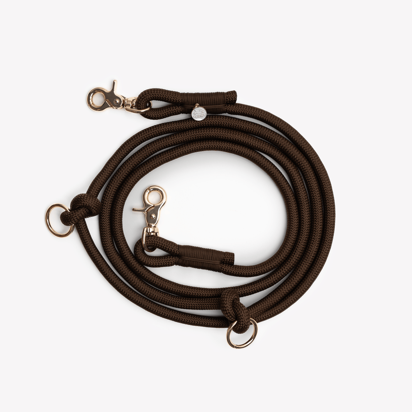 'Brown' - Hands Free Braided Leash - Marsh and Manor Collective