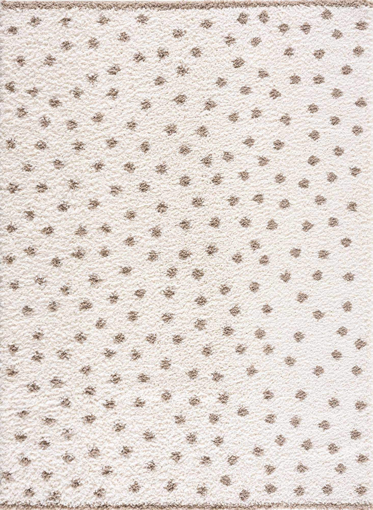 Chaia Dotted Cream & Brown Plush Rug - Marsh and Manor Collective