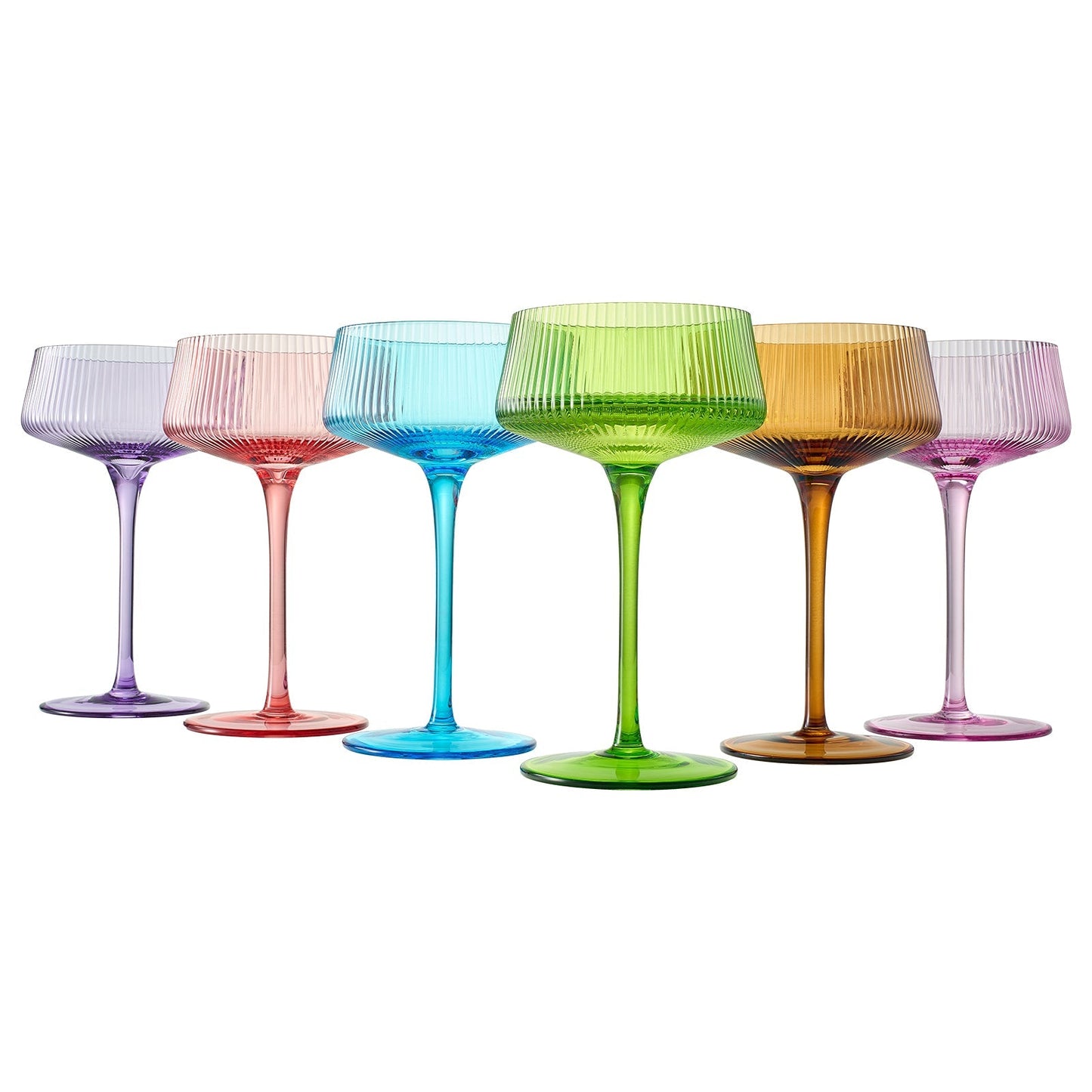 Como Champagne Coupe Cocktail Glasses, Pastel, Set of 6 - Marsh and Manor Collective