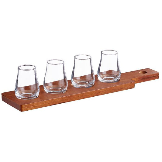 Flight Paddle with Whiskey Tasting Glasses - Marsh and Manor Collective