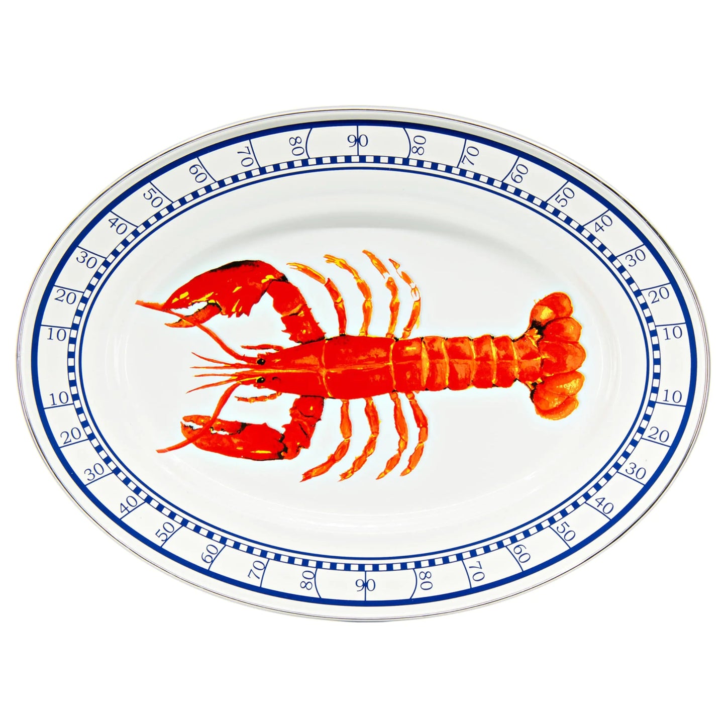 Golden Rabbit Enamelware - 12 x 16 Oval Platter (Lobster) - Marsh and Manor Collective