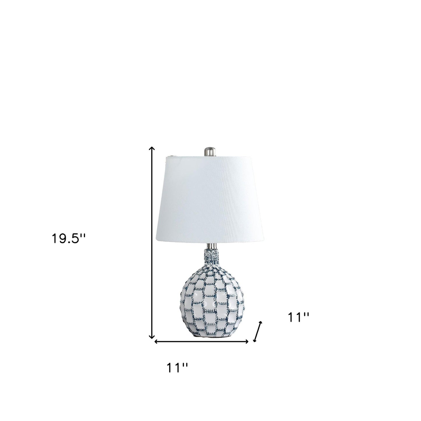 Hudson 20" Blue And White Ceramic Table Lamp With Off White Drum Shade - Marsh and Manor Collective