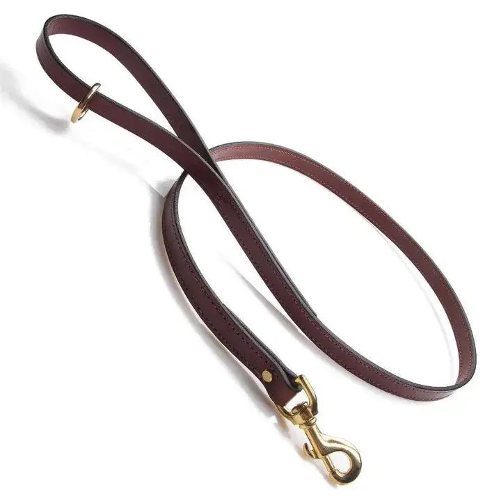 Leather Snap Leash - 3/4" Width - Chestnut - Marsh and Manor Collective