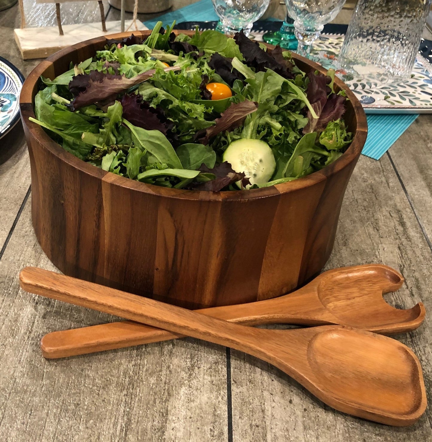 Maribo Xtra Large Salad Bowl with Servers - Marsh and Manor Collective