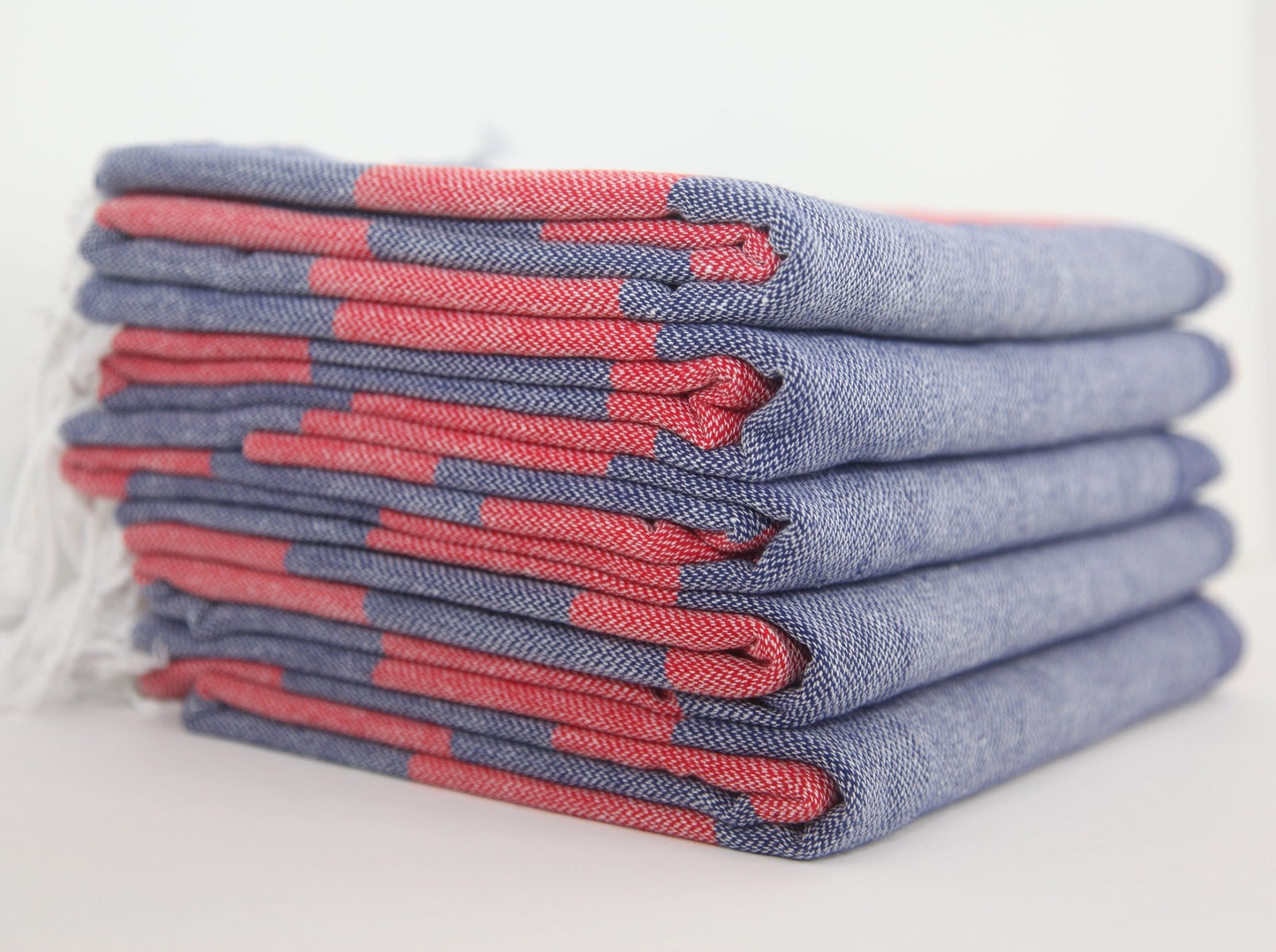 MONACO RED NAVY STRIPE TURKISH TOWEL - Marsh and Manor Collective