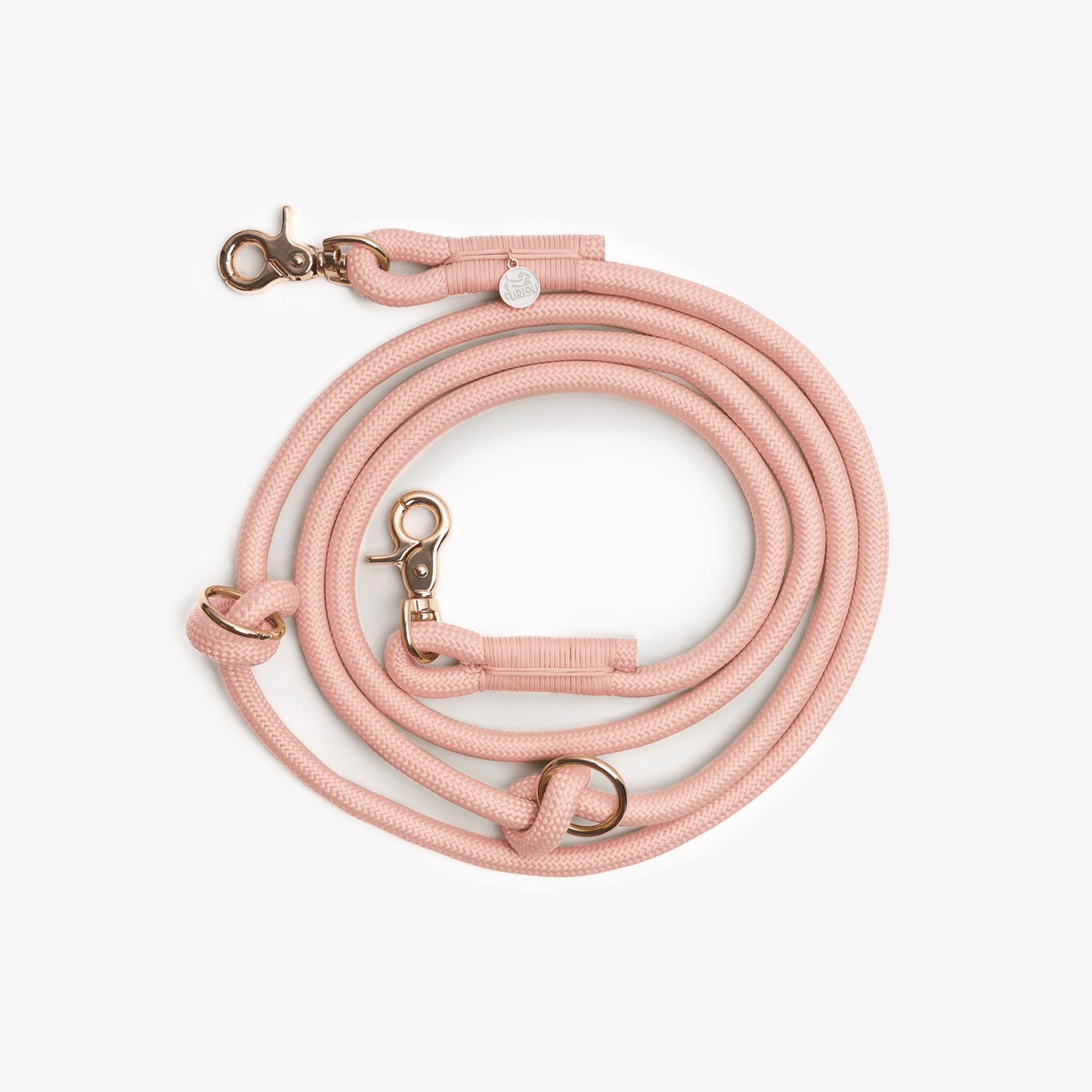 'Powder Rose' - Hands Free Braided Leash - Marsh and Manor Collective