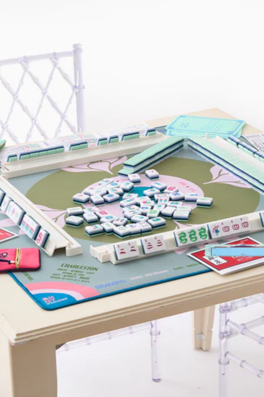 Sage Lotus Mahjong Mat - Marsh and Manor Collective