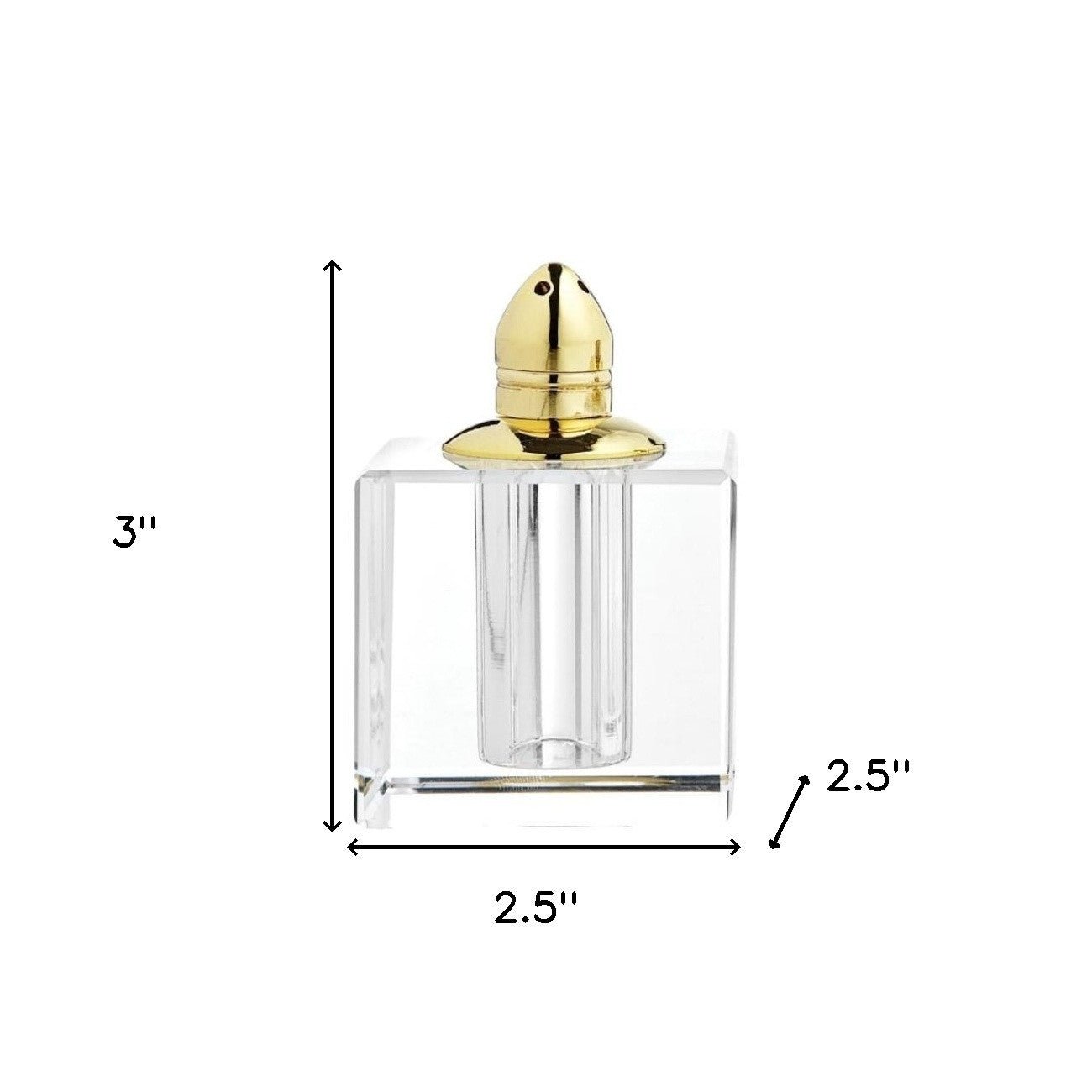 Set of Two Clear And Gold Crystal Pepper Shakers - Marsh and Manor Collective