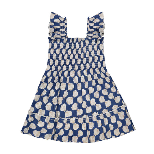 Mini Paloma Girl's Dress Shell Beach Navy