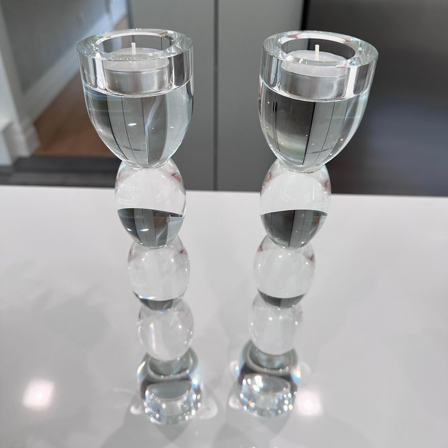 14” Oval Tealight Compatible Candlesticks - Marsh and Manor Collective