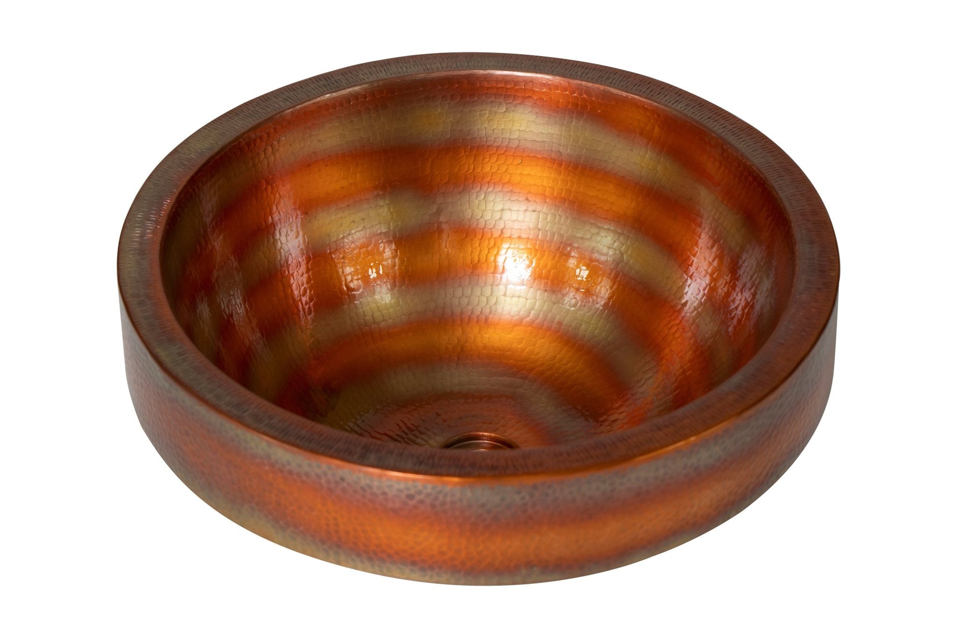 17" Round Apron Hammered Copper Bathroom Sink - Marsh and Manor Collective