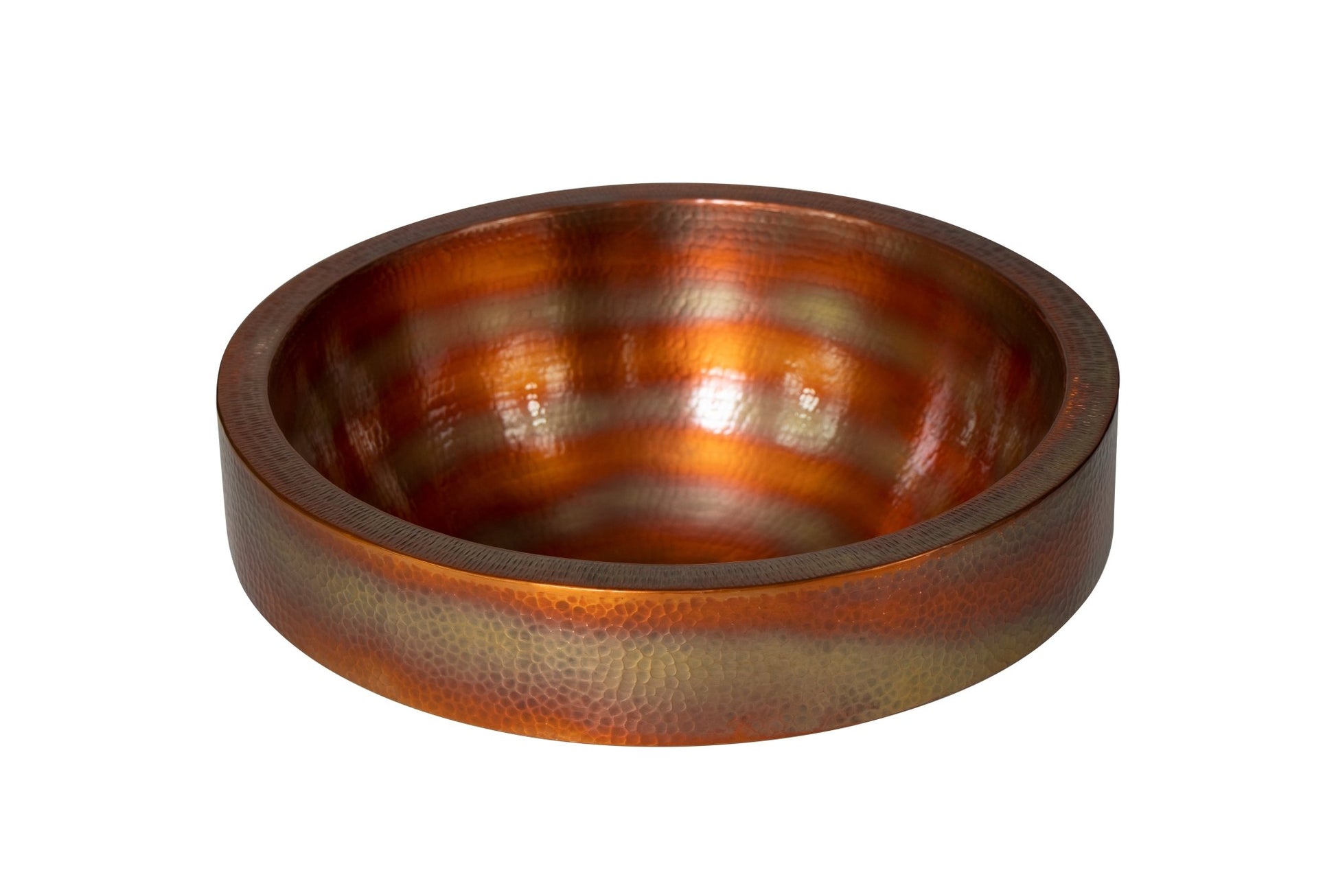 17" Round Apron Hammered Copper Bathroom Sink - Marsh and Manor Collective