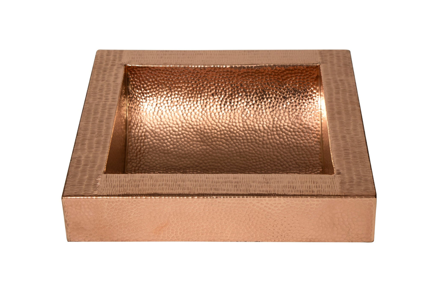 17" Square Apron Curved Bottom Hammered Copper Bathroom Sink - Marsh and Manor Collective