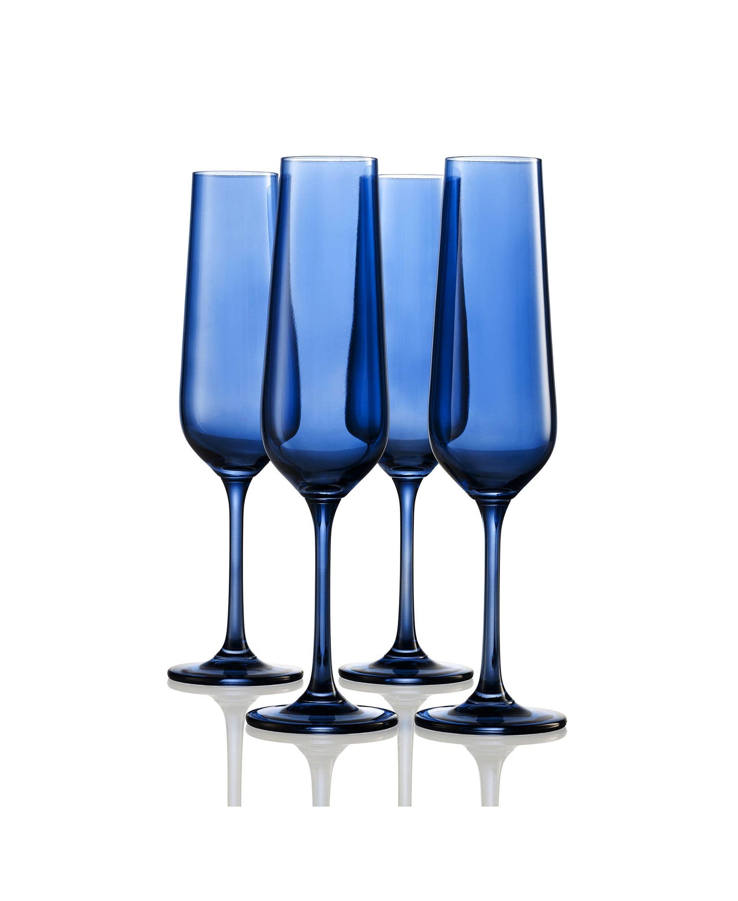 Set of Four Colored Champagne Flutes - multi colors avail: Amethyst