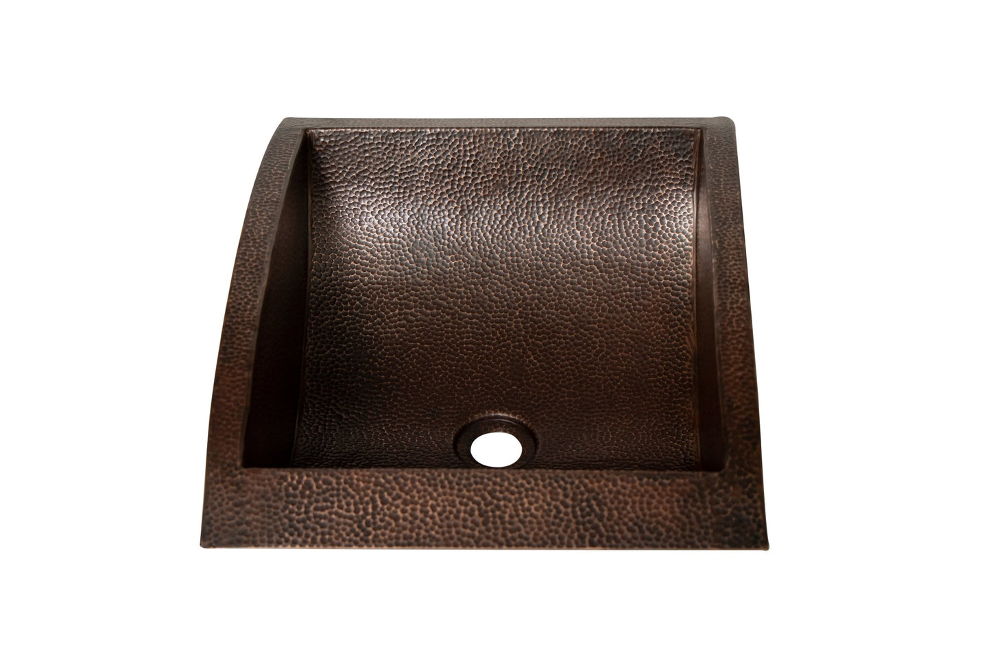 20" Rectangular Apron Curved Bottom Hammered Copper Bathroom Sink - Marsh and Manor Collective