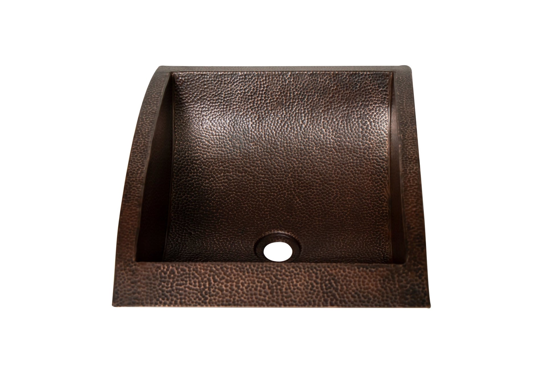 20" Rectangular Apron Curved Bottom Hammered Copper Bathroom Sink - Marsh and Manor Collective