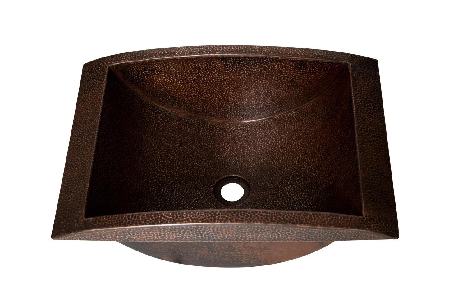 20" Rectangular Apron Curved Bottom Hammered Copper Bathroom Sink - Marsh and Manor Collective