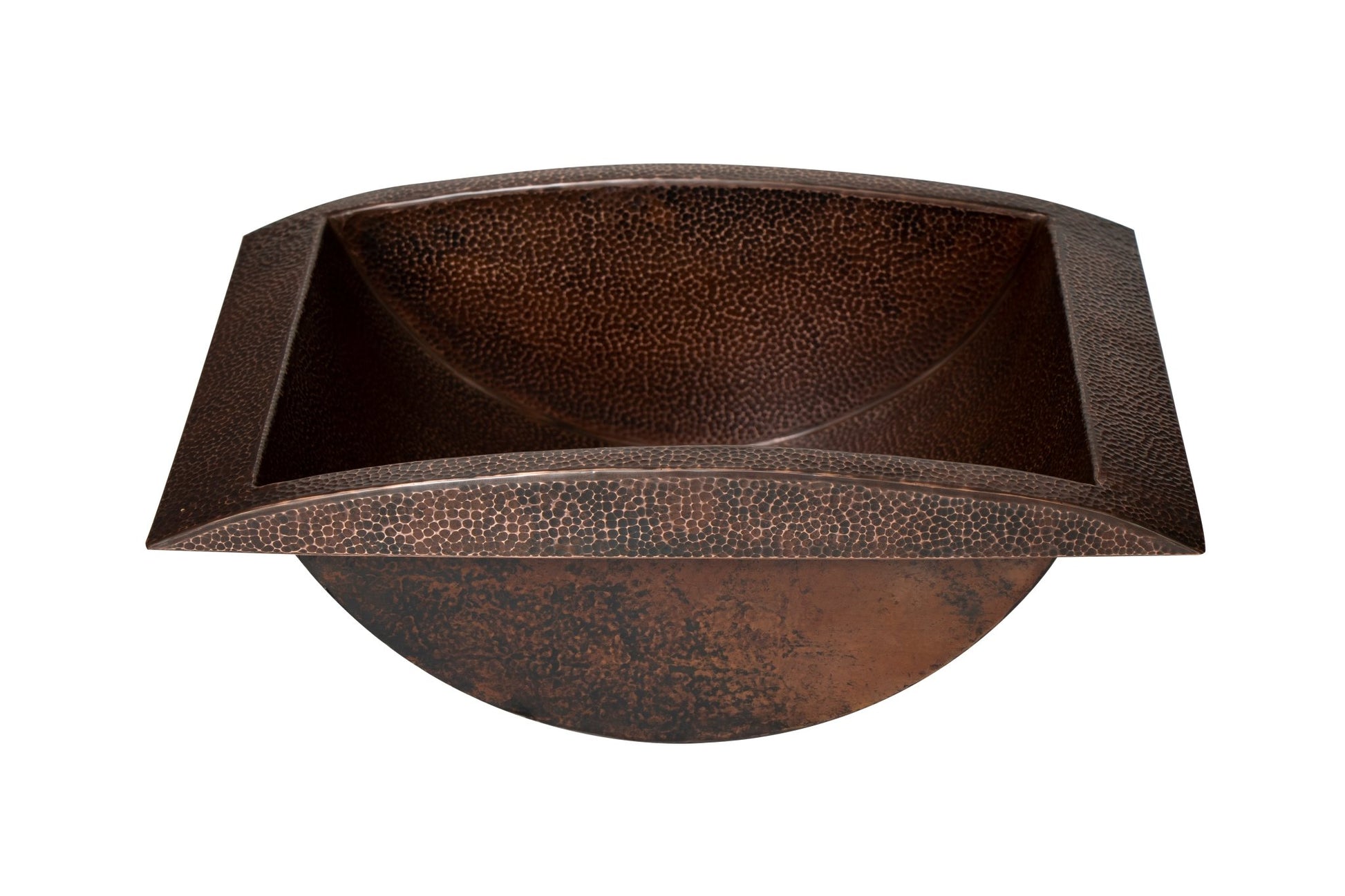 20" Rectangular Apron Curved Bottom Hammered Copper Bathroom Sink - Marsh and Manor Collective