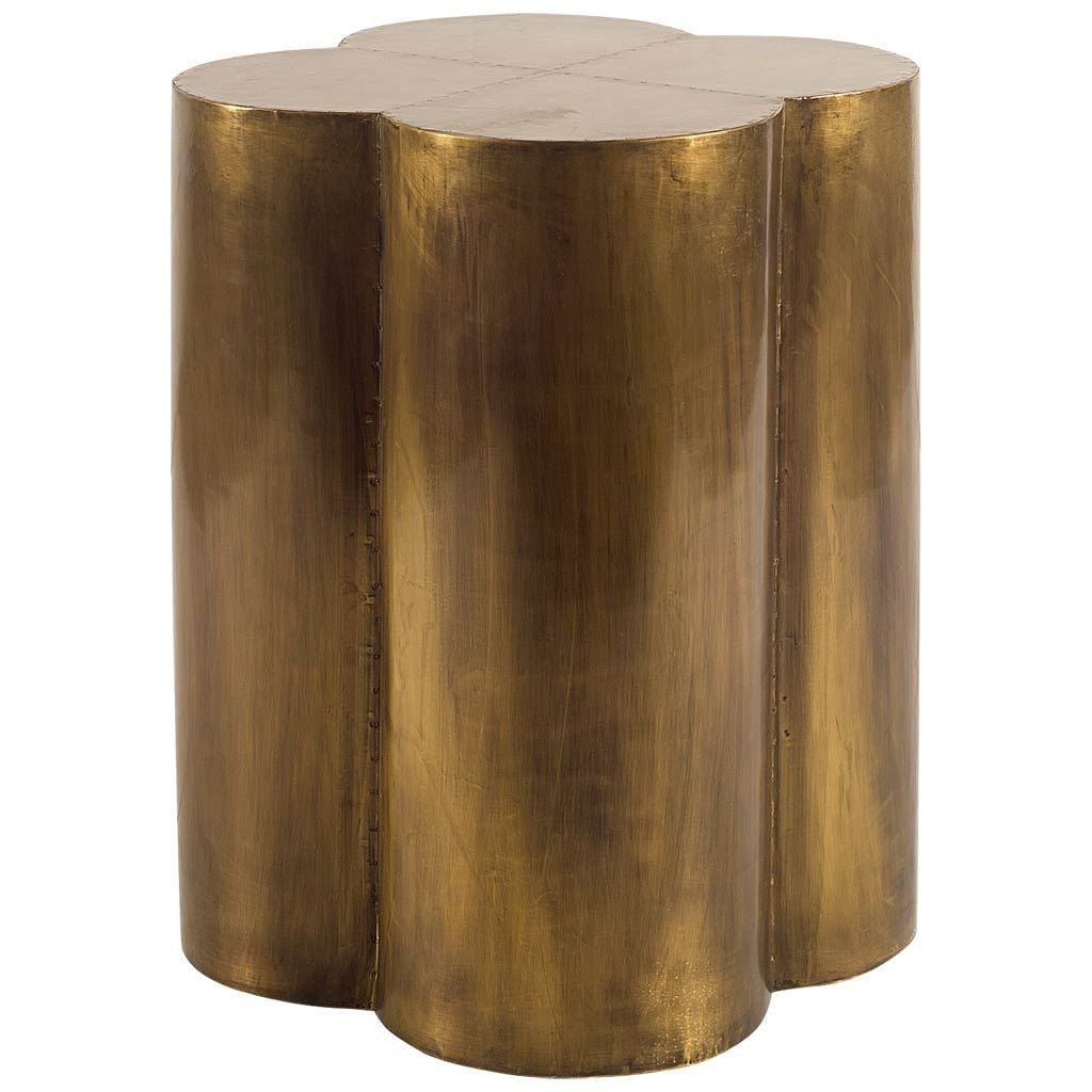 22" Brass And Antique Brass Brass End Table - Marsh and Manor Collective