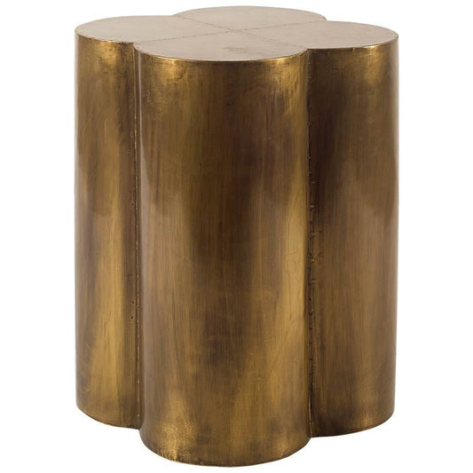 22" Brass And Antique Brass Brass End Table - Marsh and Manor Collective