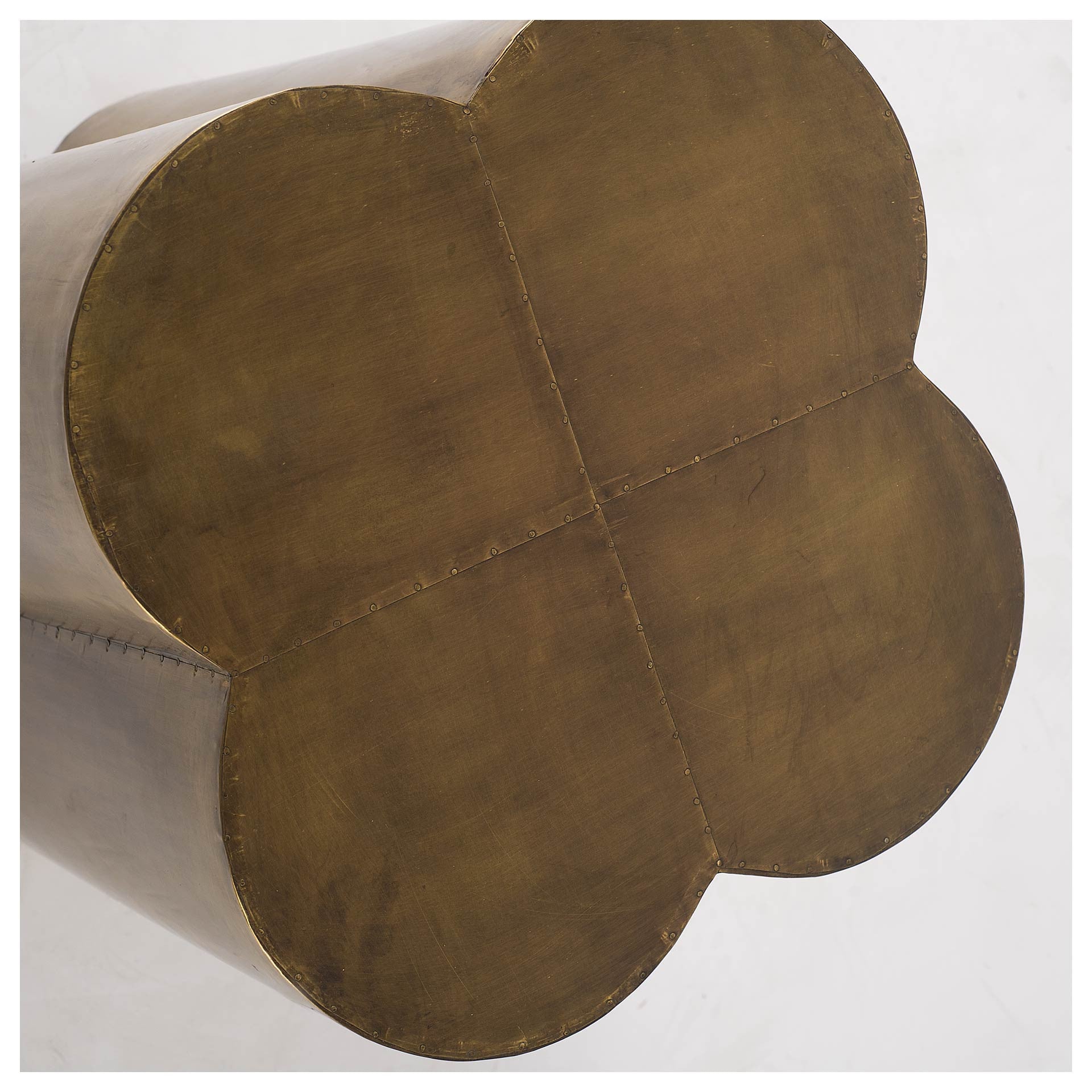 22" Brass And Antique Brass Brass End Table - Marsh and Manor Collective