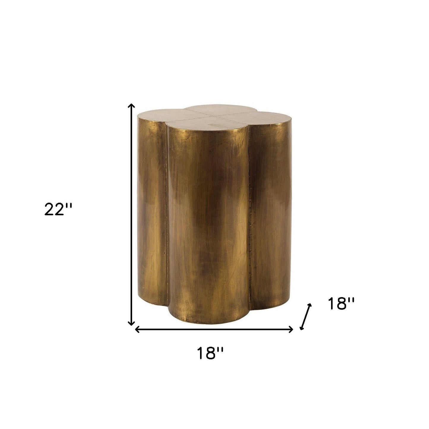 22" Brass And Antique Brass Brass End Table - Marsh and Manor Collective