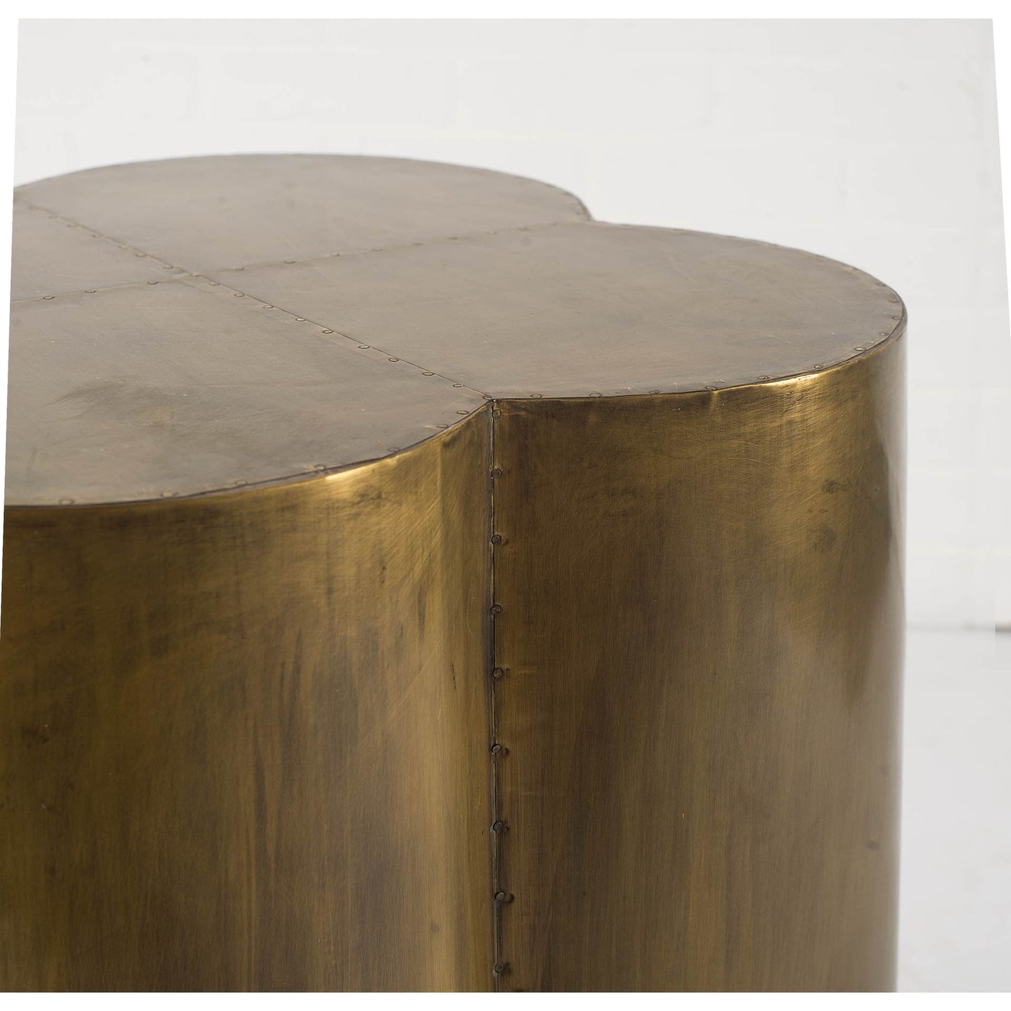22" Brass And Antique Brass Brass End Table - Marsh and Manor Collective