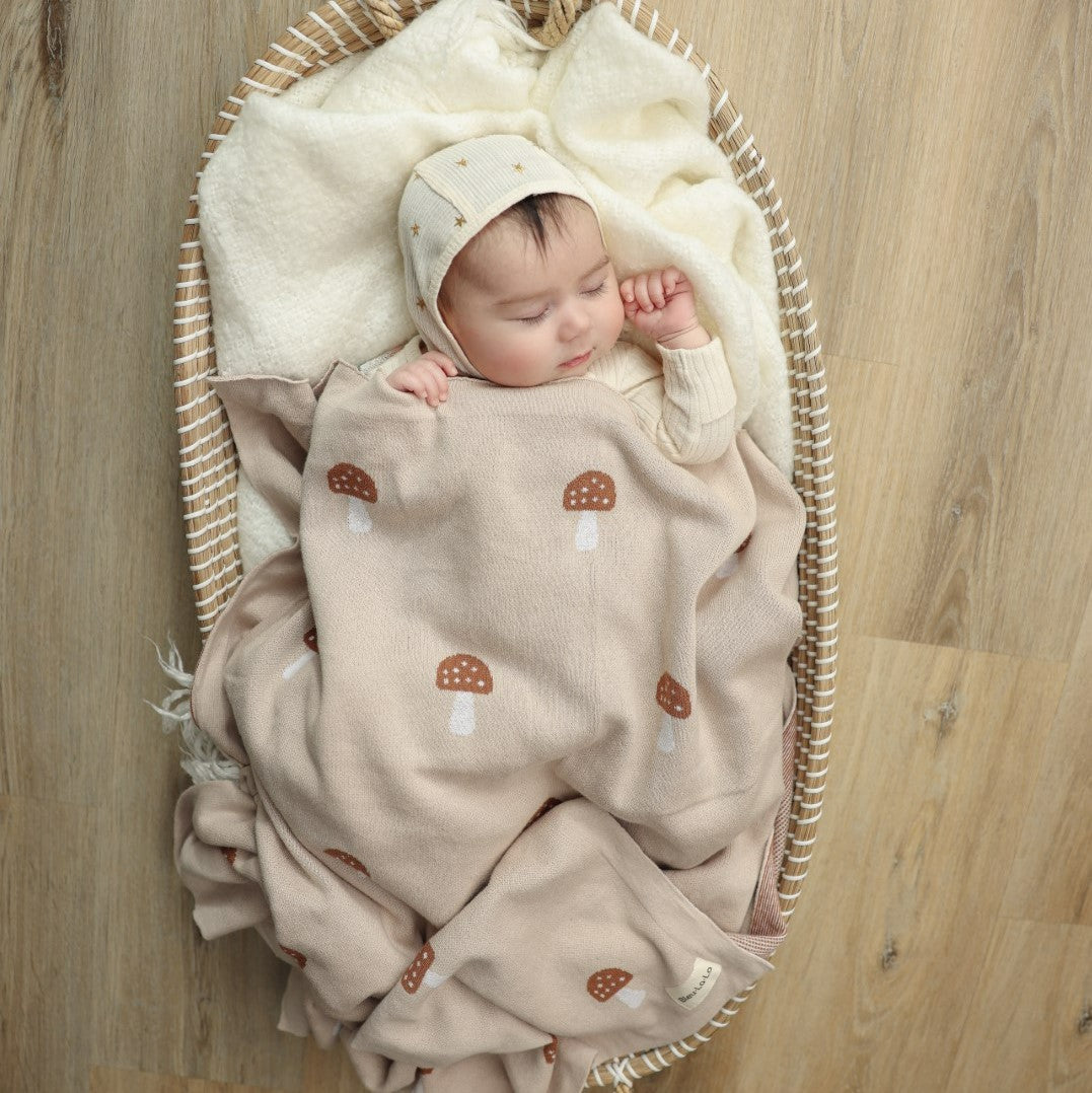 Whimsy Collection - Luxury 100% Cotton Knit Swaddle Baby Blanket