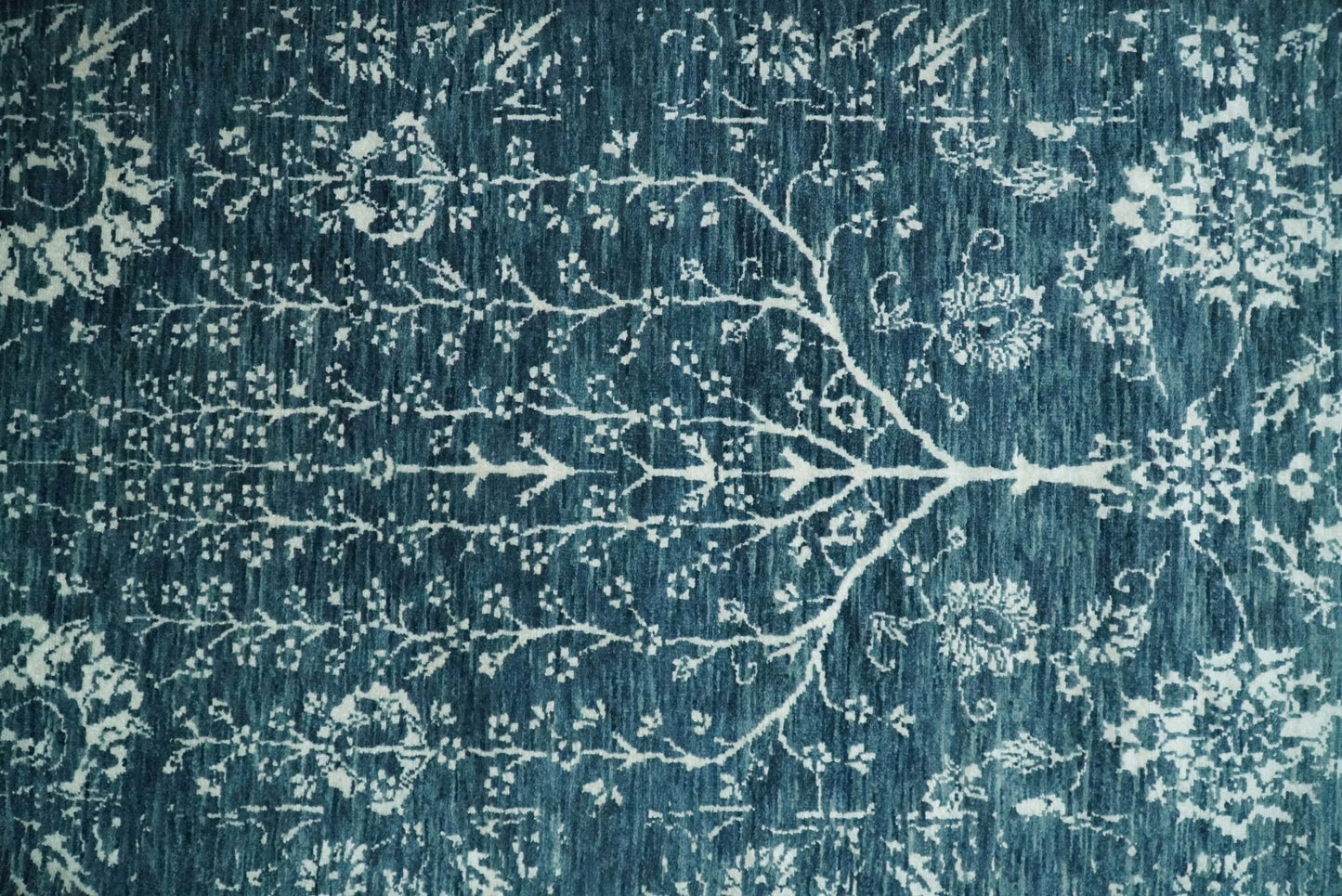 2.6x10 Fine Hand Knotted White and Blue Traditional Vintage Persian Style Antique Wool Rug | AGR23 - Marsh and Manor Collective