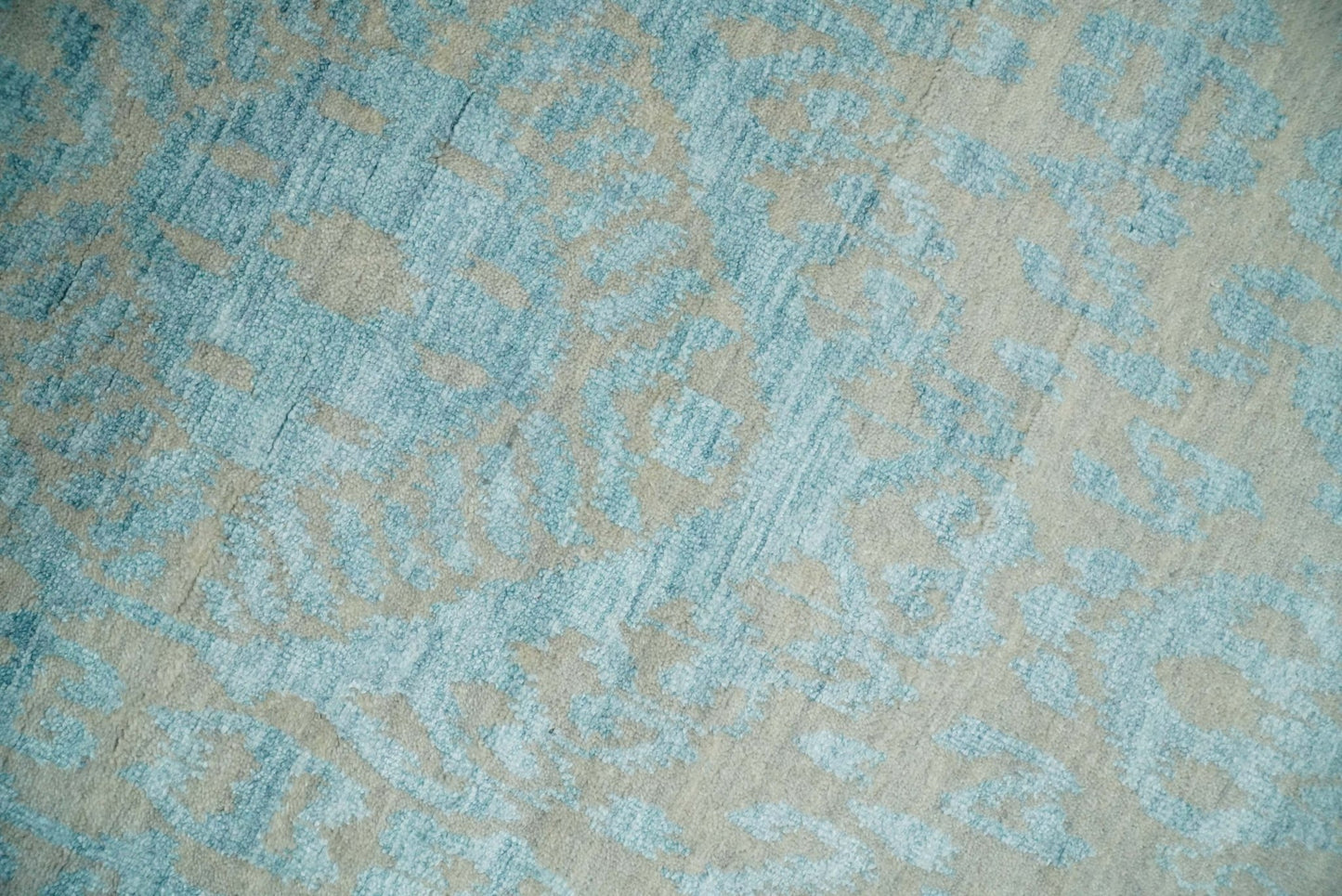 2.6x8 Fine Hand Knotted Camel and Blue Traditional Vintage Persian Style Antique Wool and Silk Rug | AGR26 - Marsh and Manor Collective