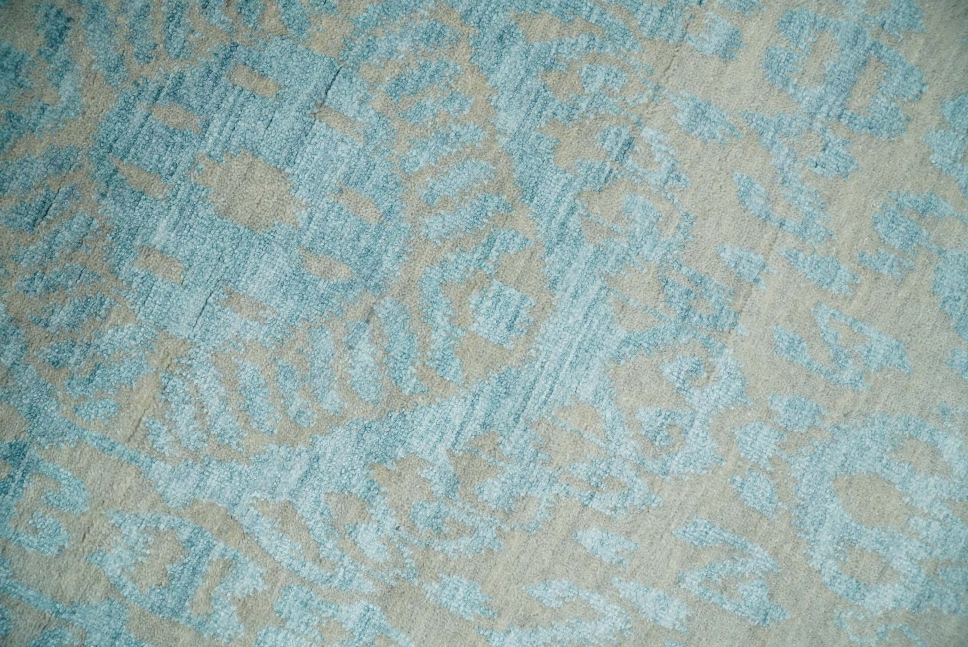 2.6x8 Fine Hand Knotted Camel and Blue Traditional Vintage Persian Style Antique Wool and Silk Rug | AGR26 - Marsh and Manor Collective