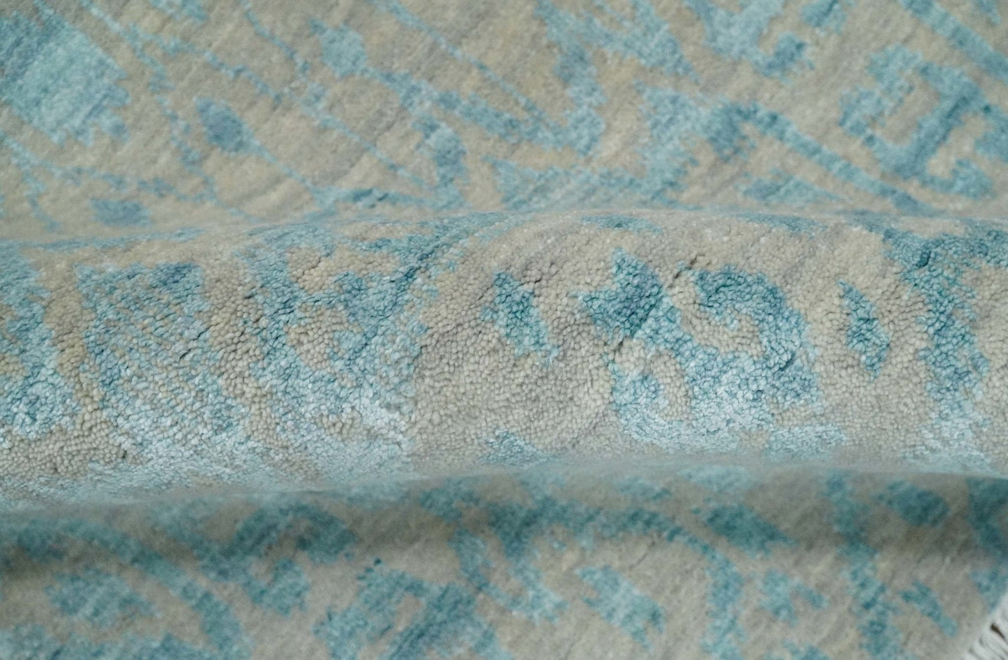2.6x8 Fine Hand Knotted Camel and Blue Traditional Vintage Persian Style Antique Wool and Silk Rug | AGR26 - Marsh and Manor Collective