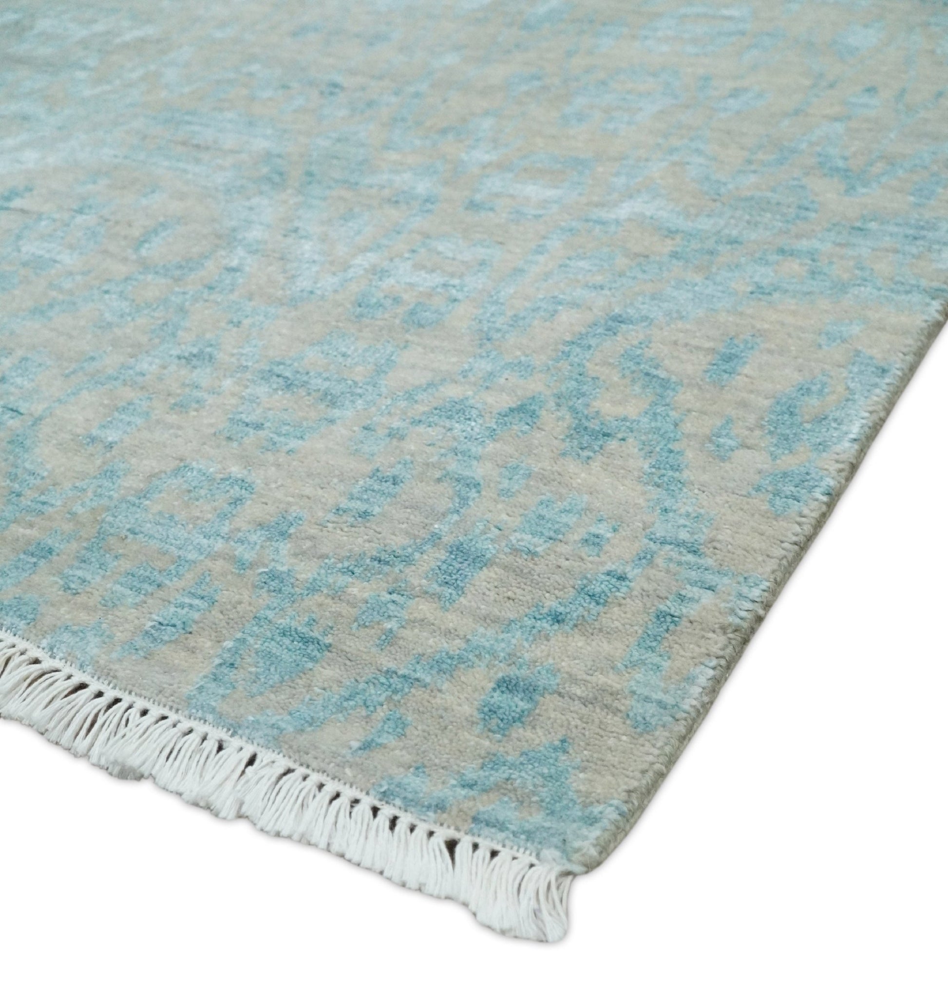 2.6x8 Fine Hand Knotted Camel and Blue Traditional Vintage Persian Style Antique Wool and Silk Rug | AGR26 - Marsh and Manor Collective