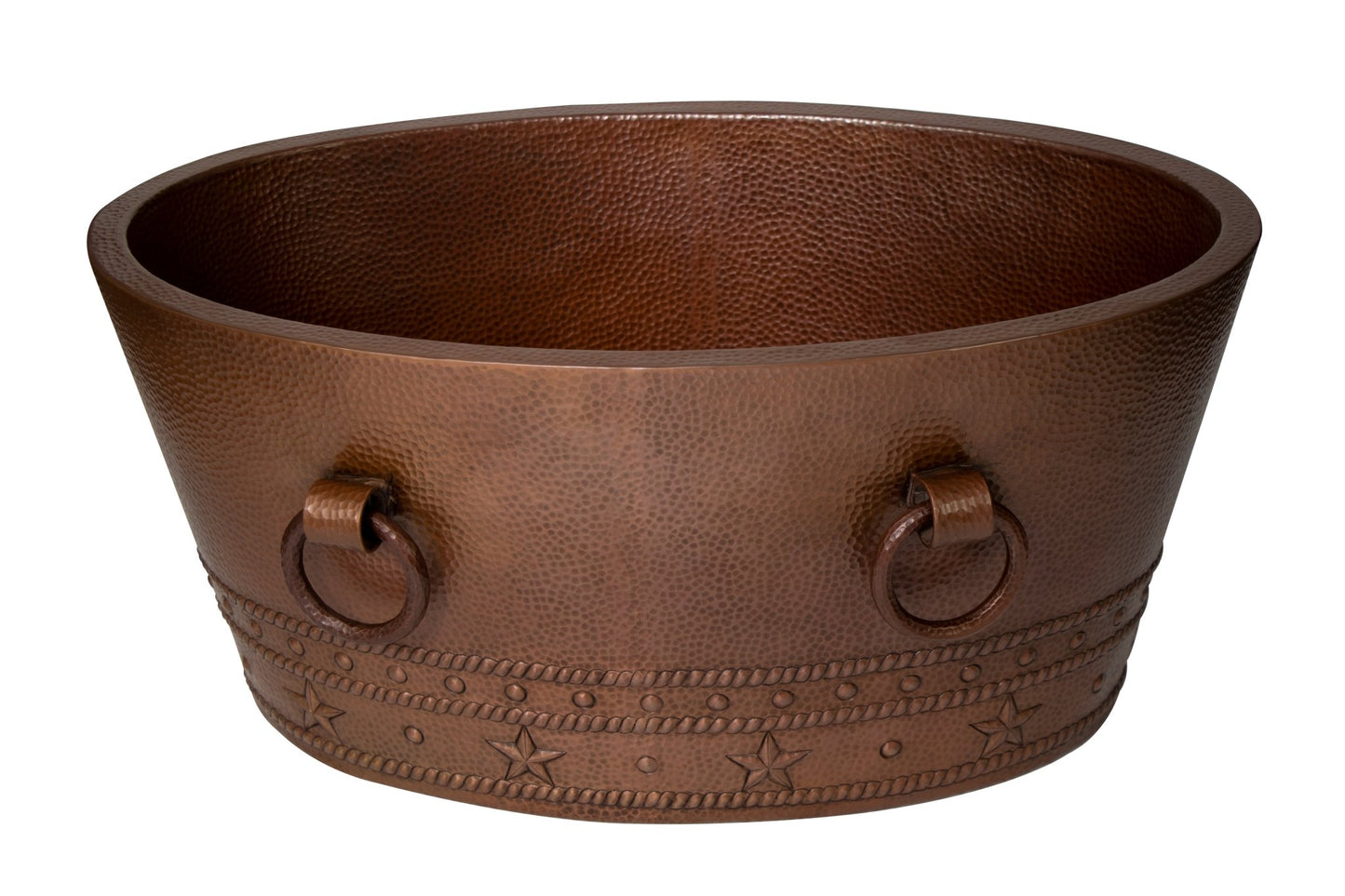 30" Oval Double Wall Hammered Copper Cooler - Marsh and Manor Collective